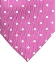 Suitable Silk Tie Dots Magenta 