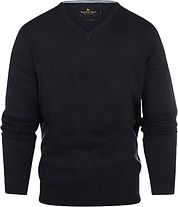 Steppin' Out Pullover Cotton Cashmere V-Neck Navy