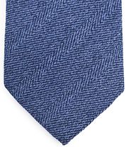 Suitable Tie Wool/Silk Herringbone Indigo