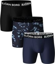 Björn Borg Performance Boxershorts 3-Pack Blauw Zwart 