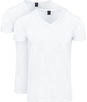 Suitable Vitasu T-Shirt V-Neck White 2-Pack