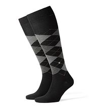 Burlington Edinburgh Knee Socks Wol Blend Black 3000