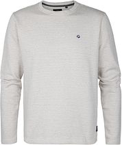 Petrol Sweater Bluewave Stripe Ecru 