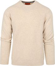 Suitable Pullover Wool O-Neck Beige