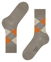 Burlington Manchester Socks Checkered Grey 4180