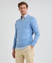 McGregor Pullover Merino Wool V-Neck Sky Blue