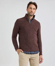 McGregor Half Zip Pullover Merino Wool Brown