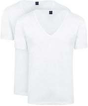 Suitable Vitaru T-Shirt Deep V-Neck White 2-Pack