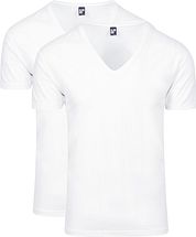 Alan Red T-shirt NOV Deep V-Neck White 2-Pack