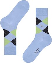 Burlington Manchester Socks Checkered Blue 6258