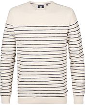 Petrol Sweater Palm Stripe Ecru 