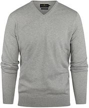 Steppin' Out Pullover Cotton Cashmere V-Neck Melange Grey