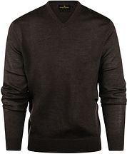 Steppin' Out Pullover V-Neck Merino Wool Brown