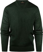 Steppin' Out Pullover V-Neck Merino Wool Dark Green