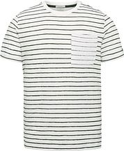 Cast Iron T Shirt Stripes Chest Pocket White