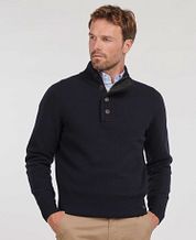 Barbour Sweater Wool Patch Navy
