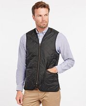 Barbour Waistcoat Quilted Zip-in Black