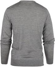 Steppin' Out Pullover V-Neck Merino Wool Melange Grey