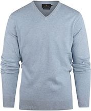 Steppin' Out Pullover Cotton Cashmere V-Neck Sky Blue