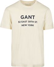 Gant T-shirt Graphic Logo Ecru