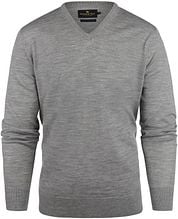 Steppin' Out Pullover V-Neck Merino Wool Melange Grey
