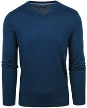Suitable Merino Pullover V-Neck Indigo Blue