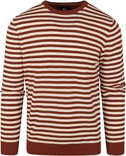 Suitable Pullover O-Neck Brown Stripe