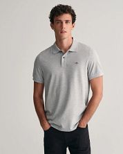 Gant Shield Piqué Polo Shirt Grey
