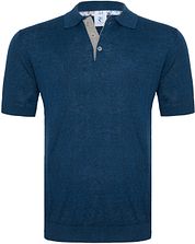 R2 Amsterdam Knitted Polo Shirt Navy