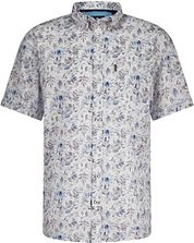 State Of Art Short Sleeve Poplin Shirt Beige Blue