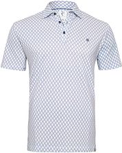 R2 Amsterdam Piqué Polo Shirt Wheel Track Print Blue