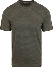 Marc O'Polo T-shirt Slub Stripes Dark Green