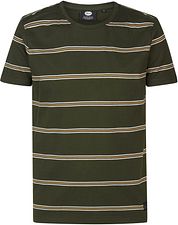 Petrol T Shirt Rugby Striped Dark Green