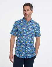 R2 Shirt Short Sleeves Print Blue 