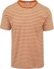 Armor-Lux T-Shirt Linen Stripes Orange