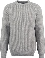 Barbour Pullover Lambswool Knitted Stone Grey