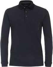Casa Moda Longsleeve Poloshirt Stripes Navy