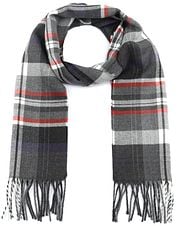 Suitable Men's Scarf Acrylic Checks Grey 21-02