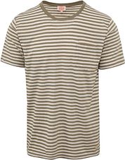 Armor-Lux T-Shirt Linen Stripes Green