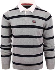 NZA Polo Cheviot Stripes Grey