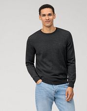 Olymp Pullover O-Neck Wool Dark Grey