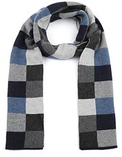 Profuomo Scarf Wool Checks Navy