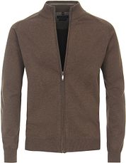 Casa Moda Pullover Zip Petrol Brown