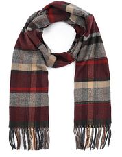 Suitable Men's Scarf Check Brown Bordeaux