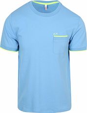 Sun68 Piqué T-Shirt Fluo Stripe Light Blue