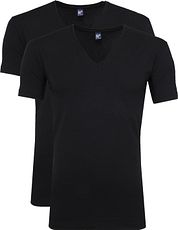 Alan Red T-Shirt NOV V-Neck Stretch Black 2-Pack