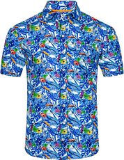 R2 Shirt Short Sleeves Print Blue 