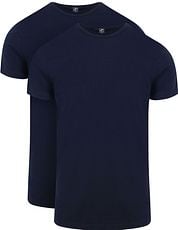 Suitable Ota T-shirt Round Neck Navy 2-Pack