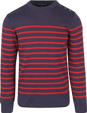 Armor-Lux Groix Sweater Stripes Navy Red
