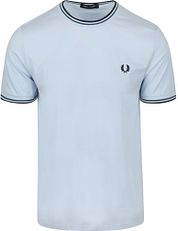 Fred Perry M1588 Twin Tipped T Shirt Light Blue